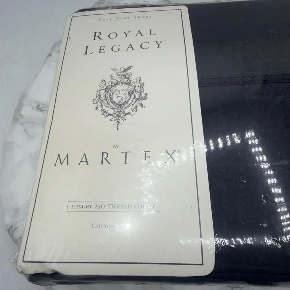 ROYAL LEGACY BY MARTEX Luxury 250 Thread Count Charcoal Flat Full Size Sheet-NEW